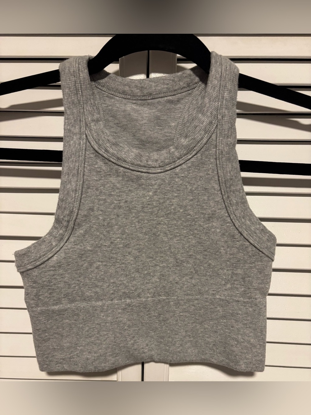 ALO Yoga Seamless Delight High Neck Bra-Heather Gray